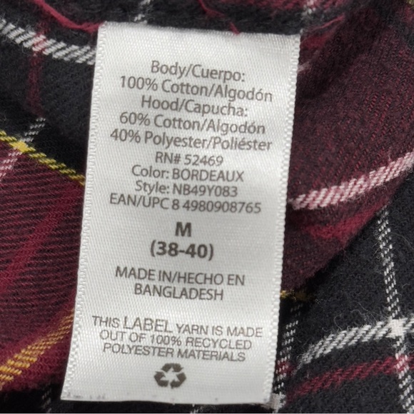 NO BOUNDARIES Plaid Hooded Flannel Shirt Men Size M Long Sleeve Hood Button Up - Picture 5 of 8